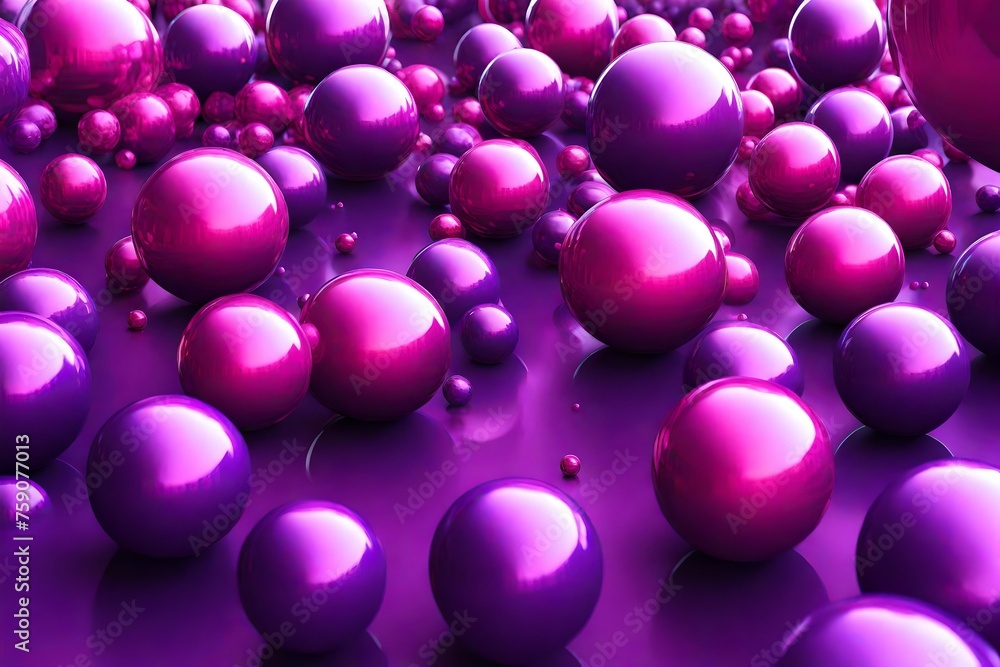 3D illustration of purple and pink spheres 3D illustration of purple and pink spheres