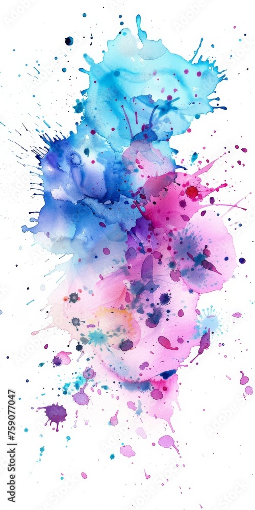 Playful watercolor splash with sunny yellow and sky blue, perfect for bright and cheerful designs.