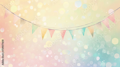 Celebration Happy birthday banner. Carnival garland with flags. Decorative colorful party pennants for birthday celebration, festival and fair decoration