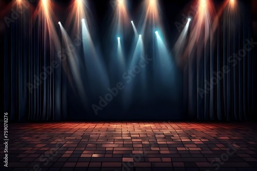 theater stage floor background illustration performance spotlight, curtain spotlight, spotlight spotlight theater stage floor background