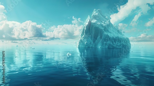 Melting icebergs in a vast ocean