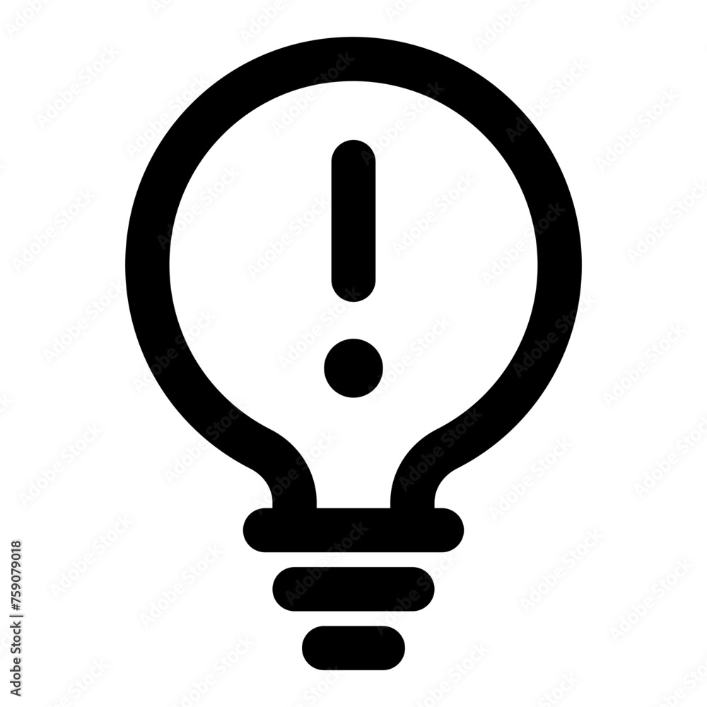 Lightbulb error icon in outline style. Simple bulb vector illustration — pixel-perfect icon. Lightbulb error icon in outline style. Simple bulb vector illustration — pixel-perfect icon.