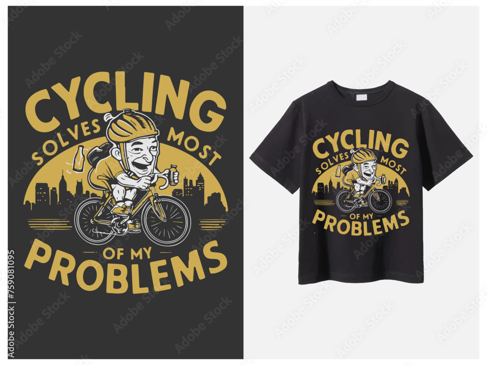 Positive quote with a hand drawn vintage bicycle,On Your Bike Text,vector positive quote with a hand drawn vintage bicycle