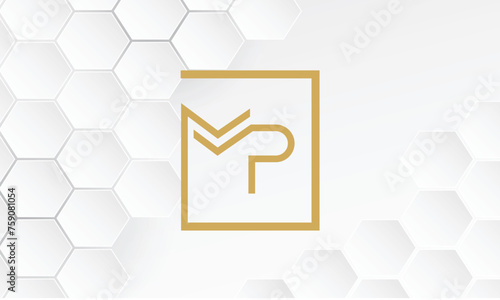 MP, PM, M, P, Abstract Letters Logo Monogram