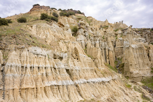 Kula Fairy Chimneys, Kula Geopark at location Manisa, Turkey. Kula Volcanic Geopark, also known as Kuladoccia (Kuladokya). photo