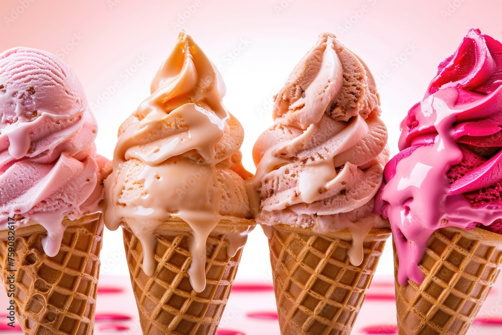 Melting ice cream cones Melting ice cream cones