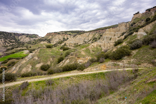 Kula Fairy Chimneys, Kula Geopark at location Manisa, Turkey. Kula Volcanic Geopark, also known as Kuladoccia (Kuladokya). photo