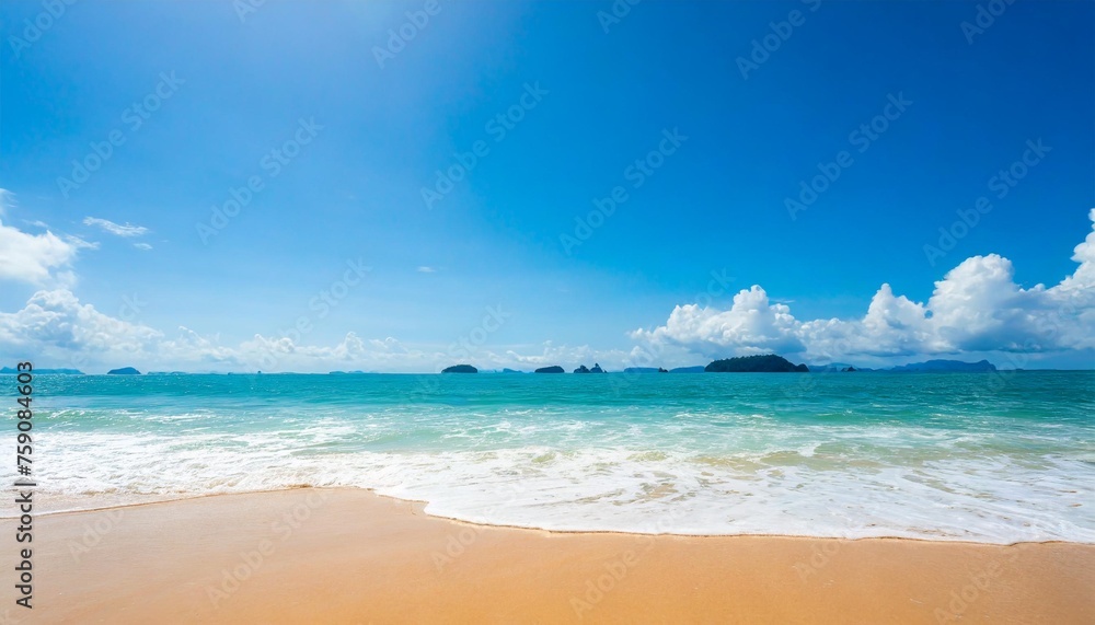 beach sand background for summer vacation concept beach nature and summer seawater with sunlight light sandy beach sparkling sea water contrast with the blue sky