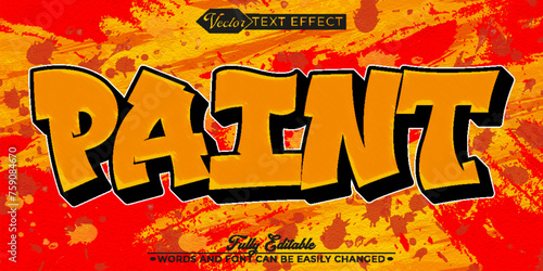 Orange Paint Graffiti Vector Editable Text Effect Template