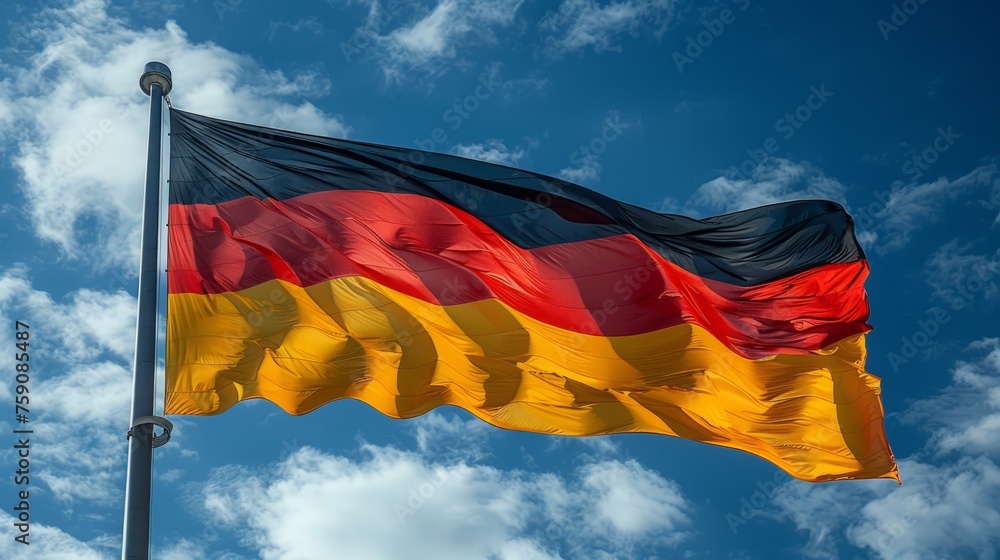 german flag waving in the wind german flag waving in the wind