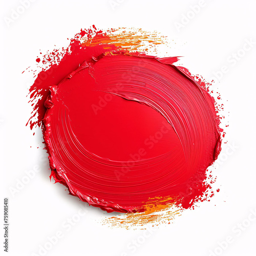 Acrylic or oil paint stain isolated on white background