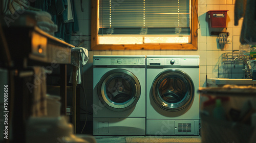 Photos of washing machines in the laundry room