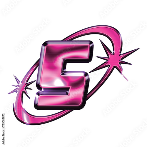 LogoType of chrome elements for design poster, streetwear in Y2K style. Vector abstract y2k typeface in futurism aesthetics. 3d chrome effect	
