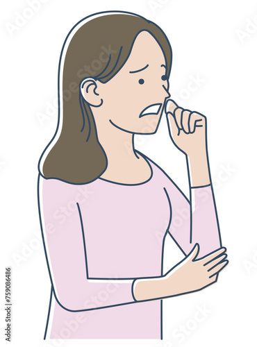 風邪気味の女性