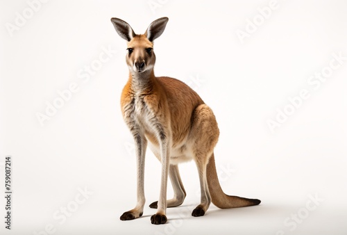 a kangaroo standing on a white background