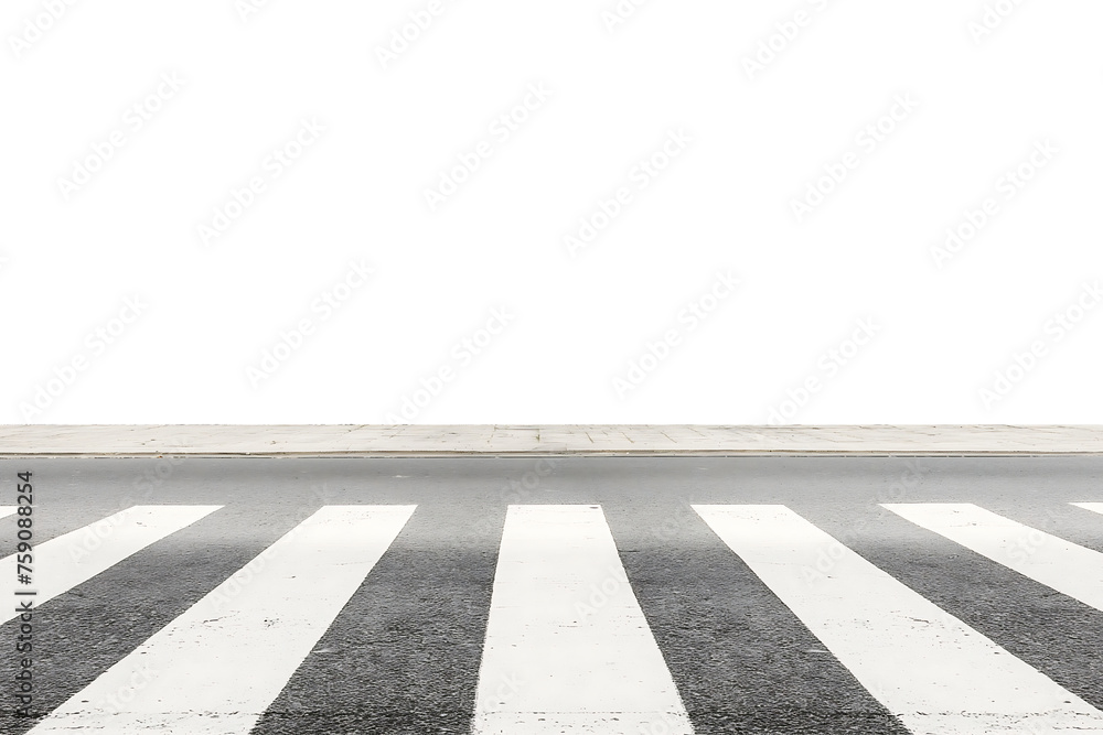 crosswalk on the road isolated on a transparent background