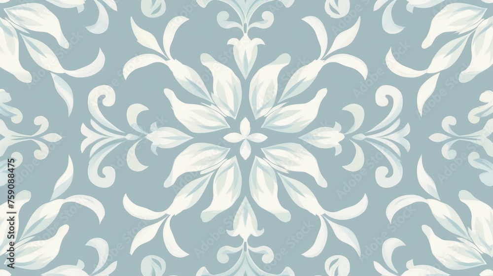 a vintage pattern. It has a pastel blue background with a geometric floral design, imparting a soft, retro feel which could be used in various decorative