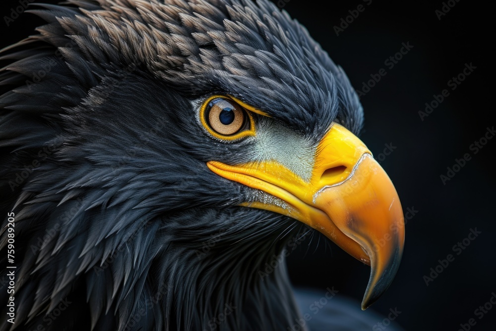 Fototapeta premium Majestic eagle: a captivating showcase of nature's prowess, bird , perched majestically, and embodying the spirit of freedom and untamed wilderness, a stunning visual ode to avian grace and power