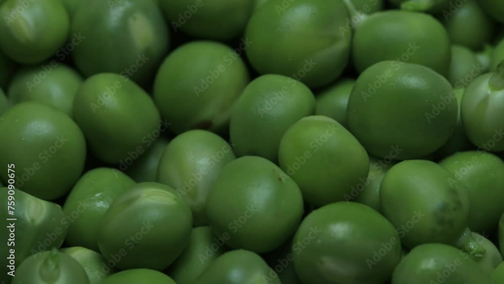 Video of raw peeled peas. Concept of natural food. Video of raw peeled peas. Concept of natural food.