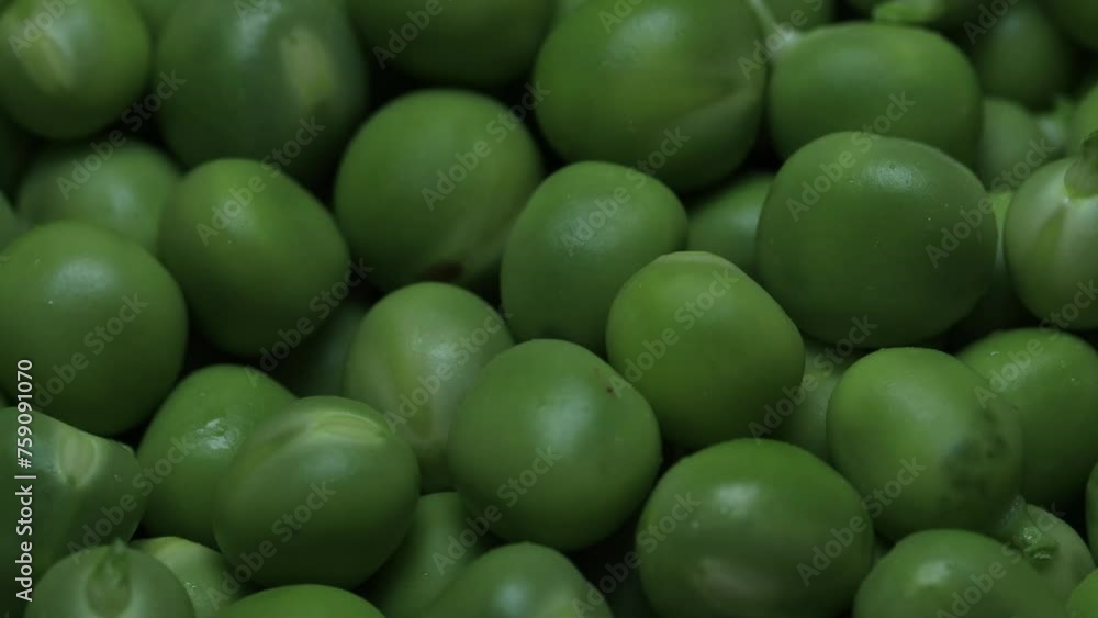 Video of raw peeled peas. Concept of natural food. Video of raw peeled peas. Concept of natural food.