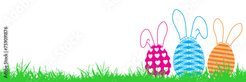 easter bunny with easter eggs illustration vector for easter day