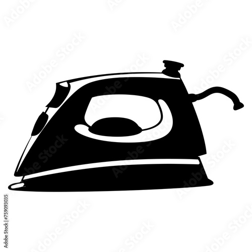 Steam generator iron silhouette, Iron silhouette on a white background, vector illustration