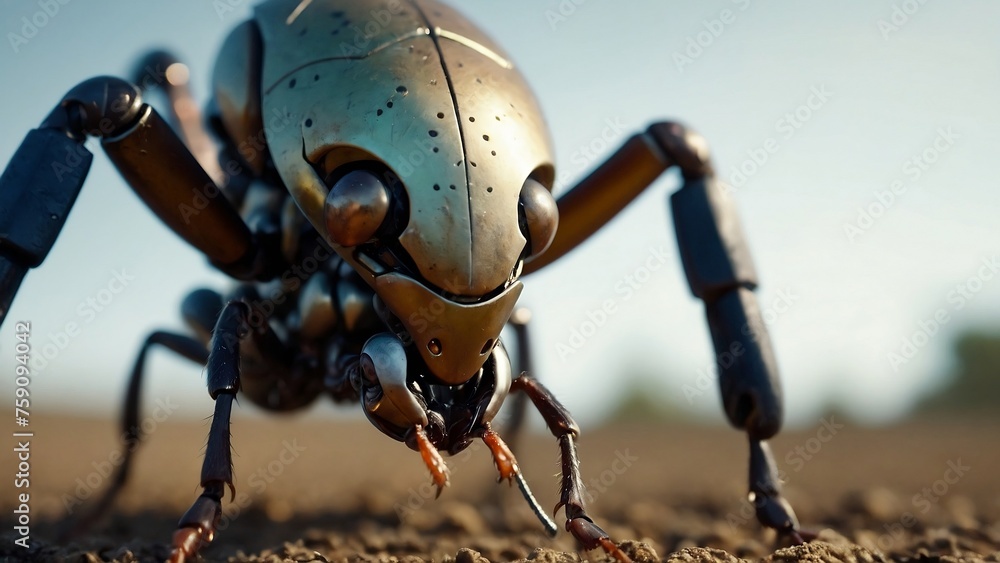 Fototapeta premium close up of a cyberpunk ant
