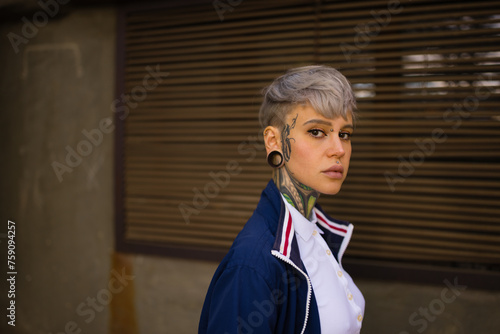 Portrait of Cool Young  Woman Outdoors