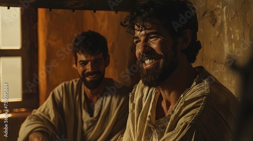 Paul and Silas in the prison, Bible story.