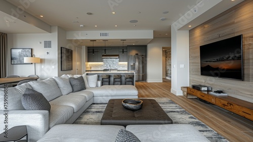 Well-Furnished Living Room With Flat Screen TV © olegganko