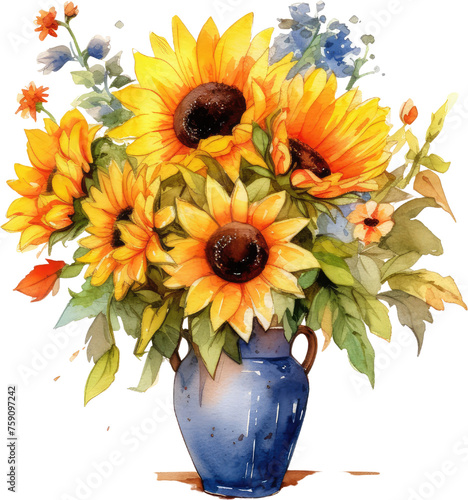 A vase filled with sunflowers © Kitta