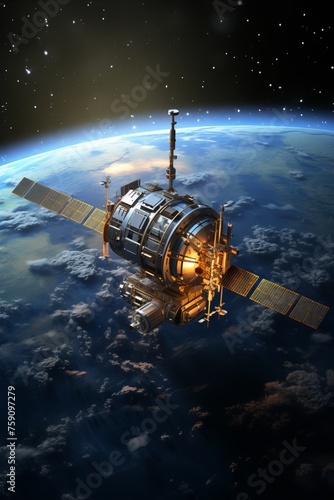 A satellite communication hub connecting various regions of the world.