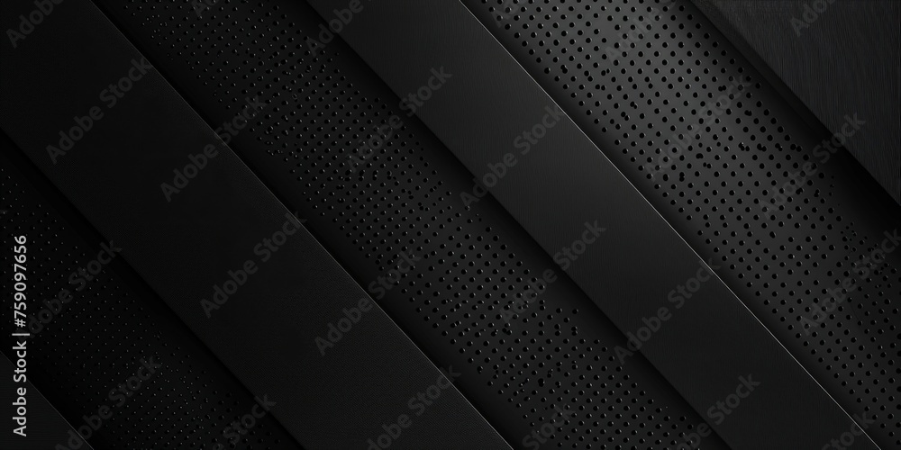 Black background with dots and lines in the form of carbon fiber, abstract modern design template for banner or poster Generative AI - obrazy, fototapety, plakaty 