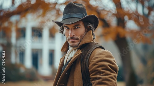 Man Wearing Hat and Coat