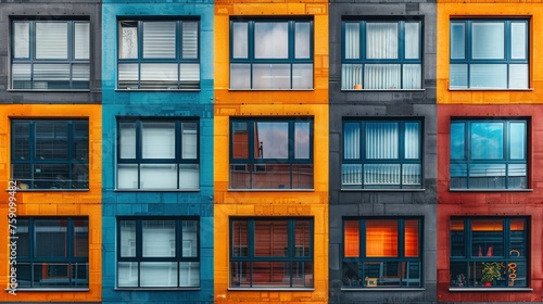 Multicolored Building With Windows and Balconies