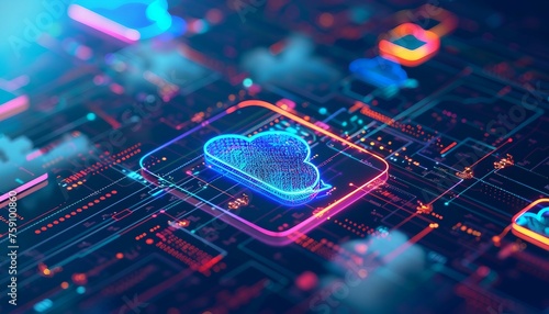 Cloud Computing and DevOps Practices, cloud computing and DevOps practices in web and software development with an image showing developers leveraging cloud platforms, AI