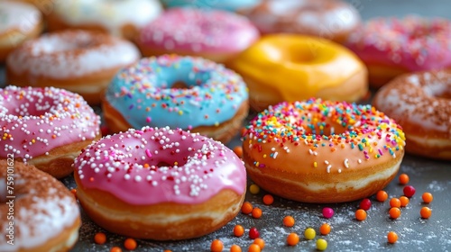 Close Up of Doughnuts With Sprinkles
