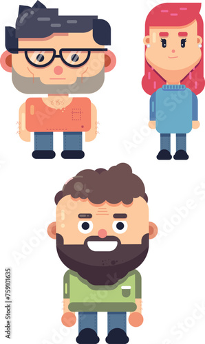 set of funny cartoon farmer