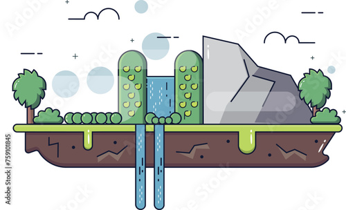 cartoon city landscape