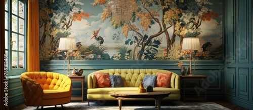 Interior Design with Vintage Wallpaper © Vusal