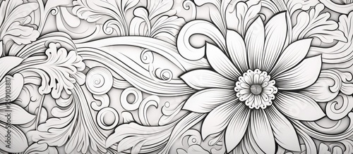 Adult coloring pattern for stress relief and relaxation in a low content KDP design