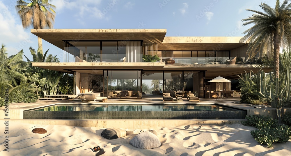 Obraz premium a large house with a pool