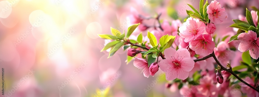 a branch of a tree with pink flowers on it and a blurry background a branch of a tree with pink flowers on it and a blurry background
