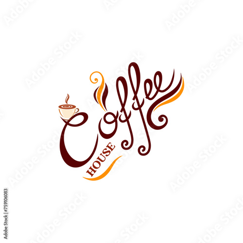 Coffee house logo design beautiful clipart