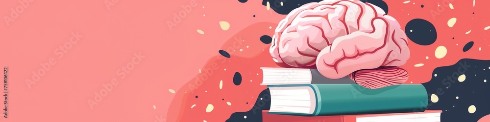 Obraz premium a painting of a stack of books