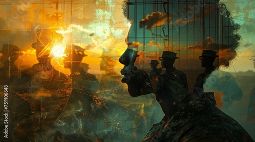 This image serves as a metaphor for the internal war that individuals with PTSD endure, symbolizing the relentless nature of traumatic memories.