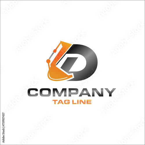 Letter c excavator logo