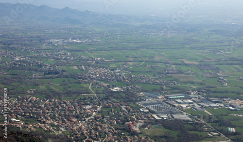 panorama of the valley with the homes and industrial areas in the plain