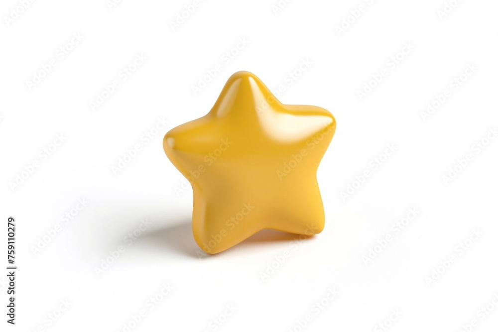 Sparkling 3d yellow star illustration on white isolated background. Sparkling 3d yellow star illustration on white isolated background.