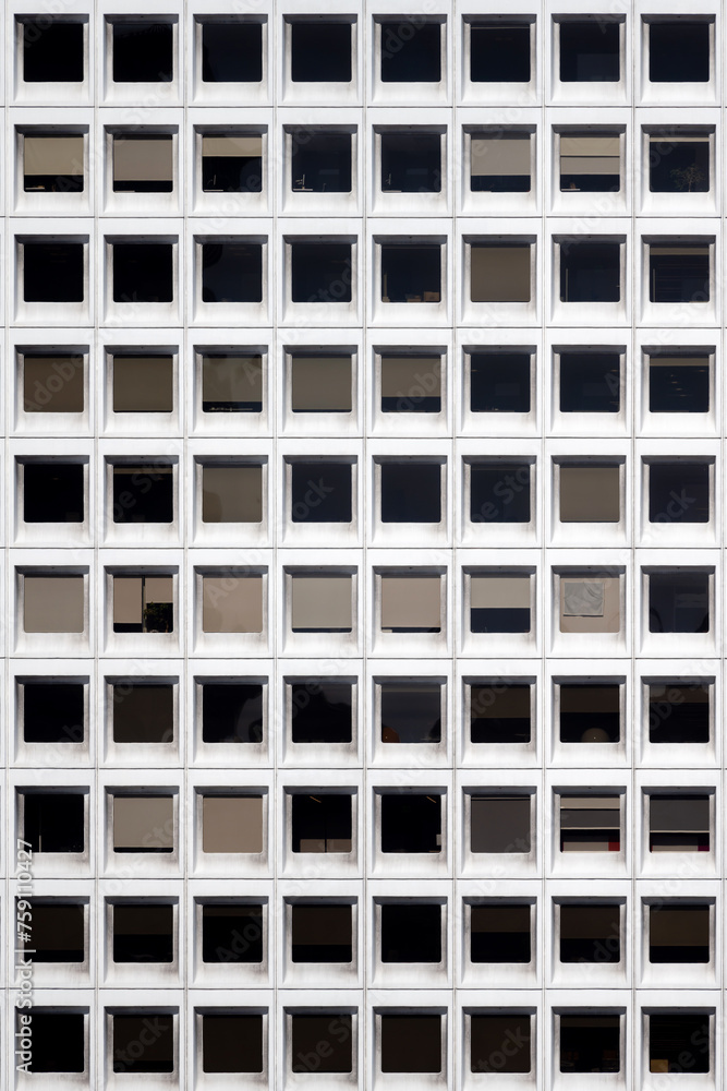 White windows in a building White windows in a building